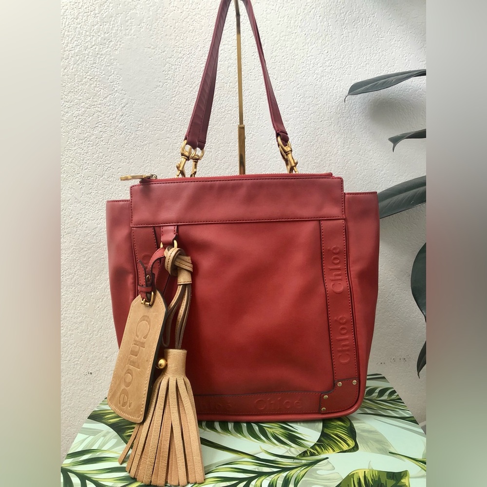 Chloe vintage all leather tote bag 2-way wear